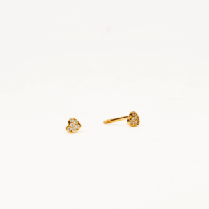 Mini Sparkle Heart Stud Earrings