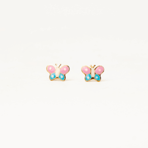 Two Tone Colorful Butterfly Earrings