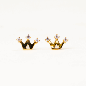 Three-Point CZ Crown Earring