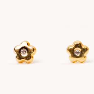 Golden Bloom Crystal Stud Earrings
