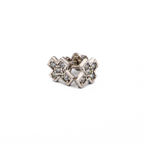 Sterling Sliver Tiny Cross Screw Back Earrings