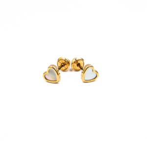 Mother of Pearl Girls Heart Earrings
