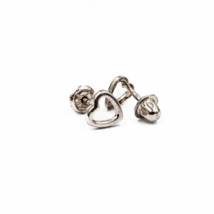 Tiny Open Textured Heart Earring
